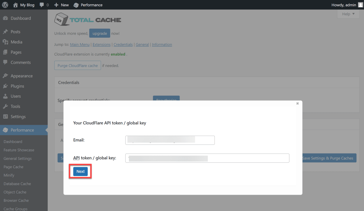 Email and API key